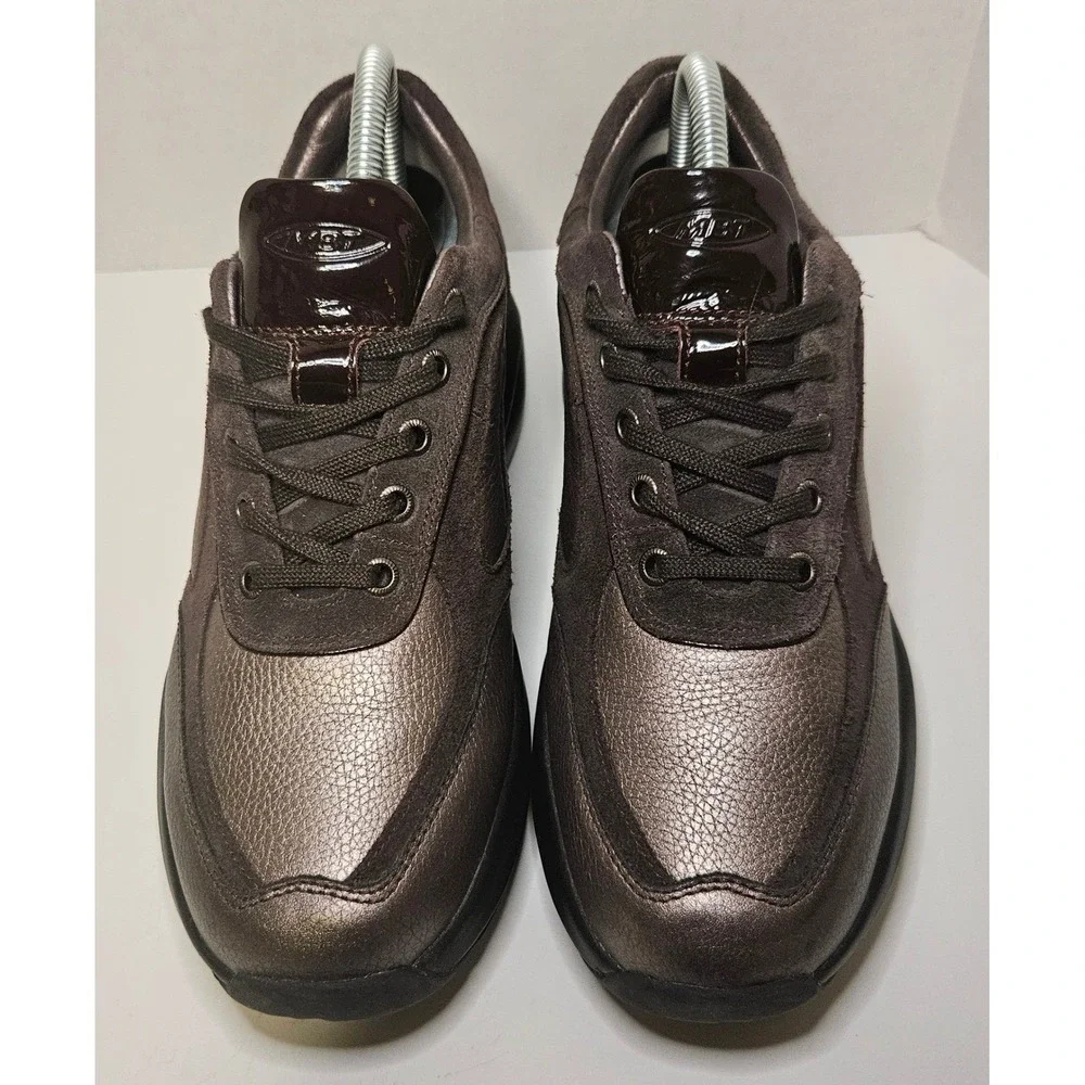 MBT Maliza Rocker Bottom Walking Sneakers Metallic Bronze Brown Suede Womens 8.5 - Picture 1 of 10